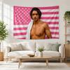Outer Banks JJ and Pope Pink American Flag Banner Funny Meme Wall Hanging For Dorm Bedroom Living Room Aesthetic Decor