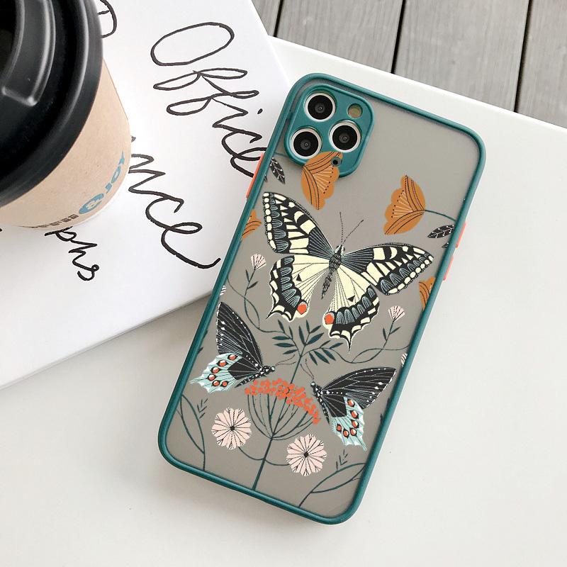 Flowers Butterfly Aesthetic Phone Case For iPhone 7 8 plus X XS MAX XR SE2 16 15 14 11 12 13 Pro Max Back Shockproof soft Cover