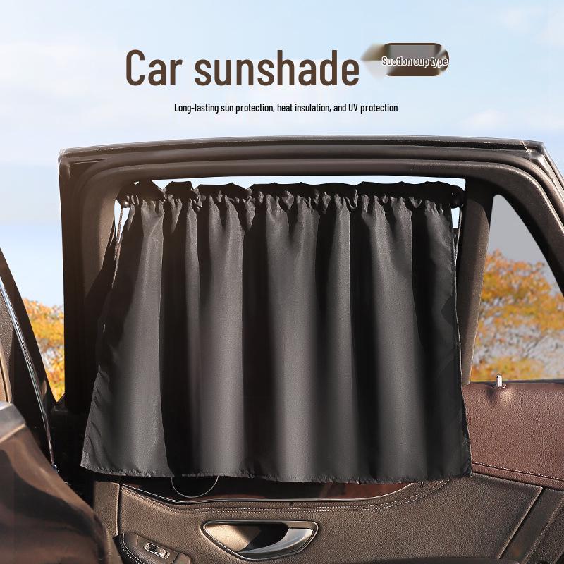 Car Sunshade Privacy Curtain with Suction Cup for Side Windows - Blackout, Heat Insulation, UV Protection for Baby's Interior Comfort.