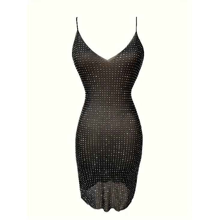 Sexy Unterwäsche Sexy Sling-Kleid mit tiefem V-Ausschnitt Transparentes, durchsichtiges, leicht transparentes, heißes Diamant-Sling-Kleid