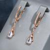 Wbmqda Classic Zircon Drop Earrings For Women 585 Rose Gold Color High Quality Daily Jewelry Accessories
