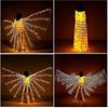 Ali Grandi Luminose a LED per Adulti Luce Calda Ala Dorata Mantello Farfalla Performance da Bar Oggetti di Scena Fluorescenti, Vestiti Decorativi per Halloween