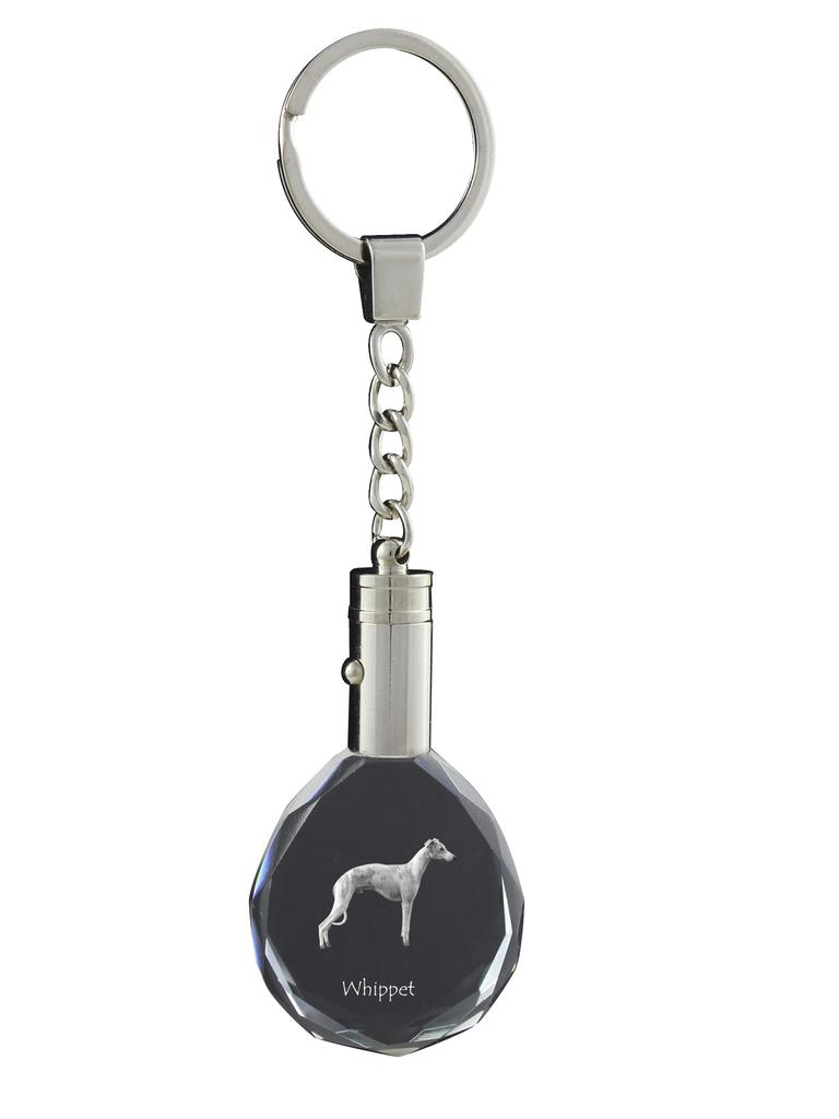 Whippet - Pendant with a Photo of a Dog, Crystal Key Ring In a Gift Box, a Unique Gift by Art-Dog
