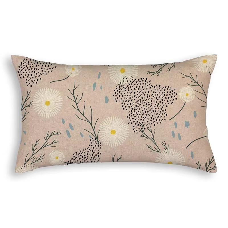 Sunflower Leaves Flowers Pattern Print Decorative Bedroom Living Room Office Cushion Cover Home Decor Rectangular Pillowcase