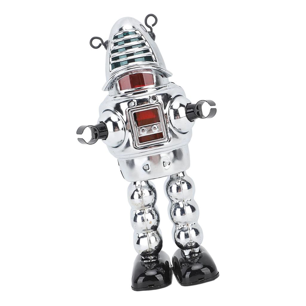 Metal Fencing Robot Adult Clockwork Walking Figurine Toy for Collection Birthday Holiday Gift