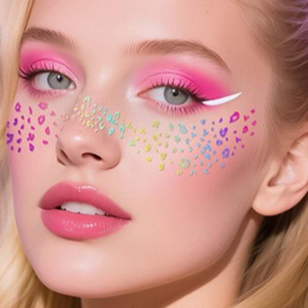 DIY Laser Freckle Tattoo Sticker Fish Scale Moon Star Face Tattoo Sticker Party