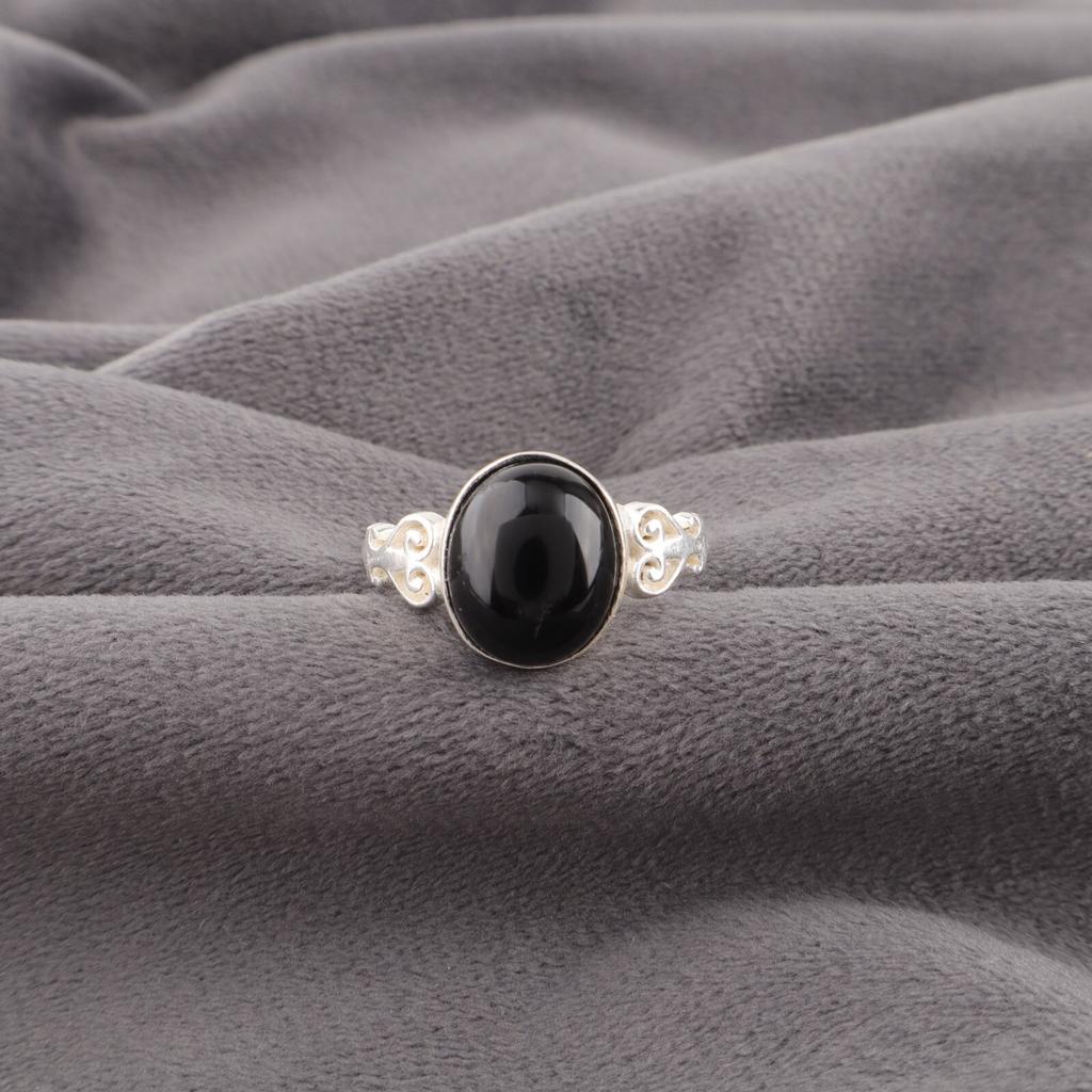 Black Tourmaline Gemstone 925 Sterling Silver Jewelry Handmade Beautiful Ring RR-66-30