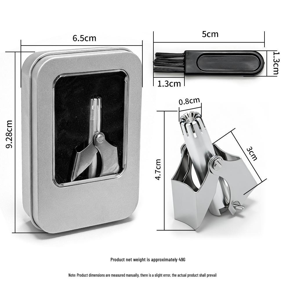Affordable Stainless Steel Manual Nose Hair Trimmer - Washable Unisex Grooming Tool
