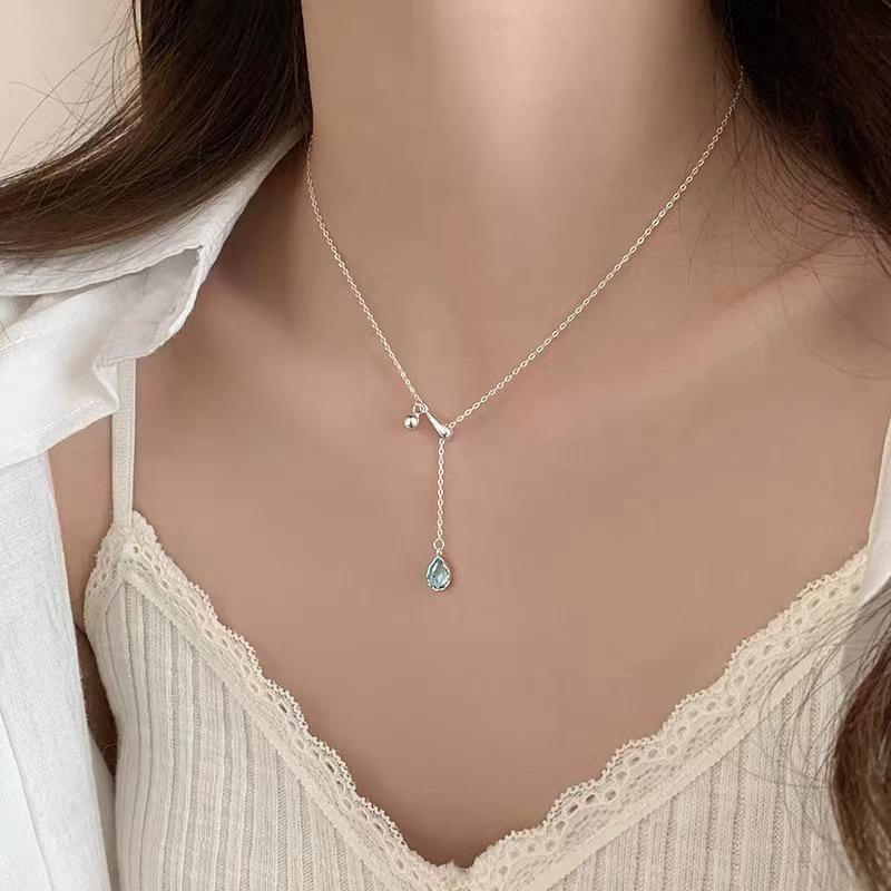 2024 Women's Luxury Water Drop 925 Sterling Silver Clavicle Necklace