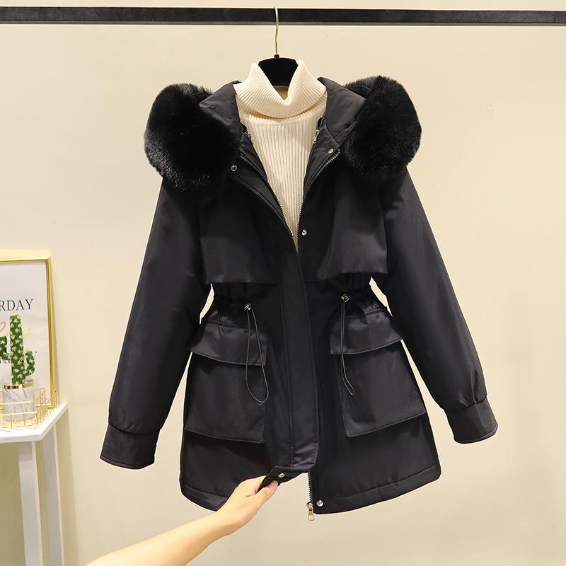 

Зимний пуховый хлопок, съемная подкладка, пирог преодолевает утолщение хлопковой куртки, женская длинная хлопковая куртка. 3XL