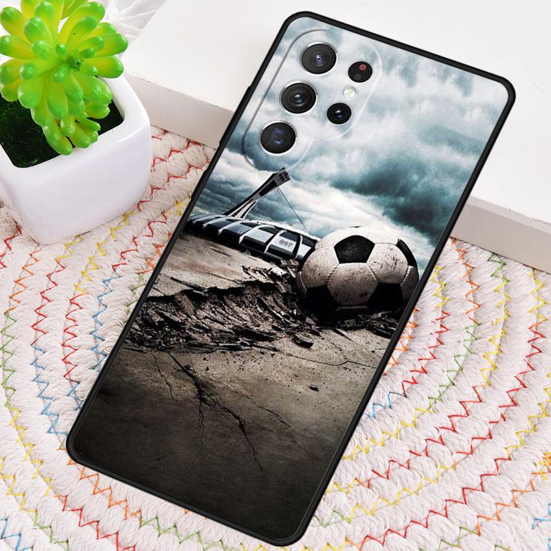 Fire Football Soccer Ball Soft Phone Case for Samsung Galaxy Note 10 Pro S26 Ultra S23 S24 FE S25 S21 S22 PLUS Shockproof Cove