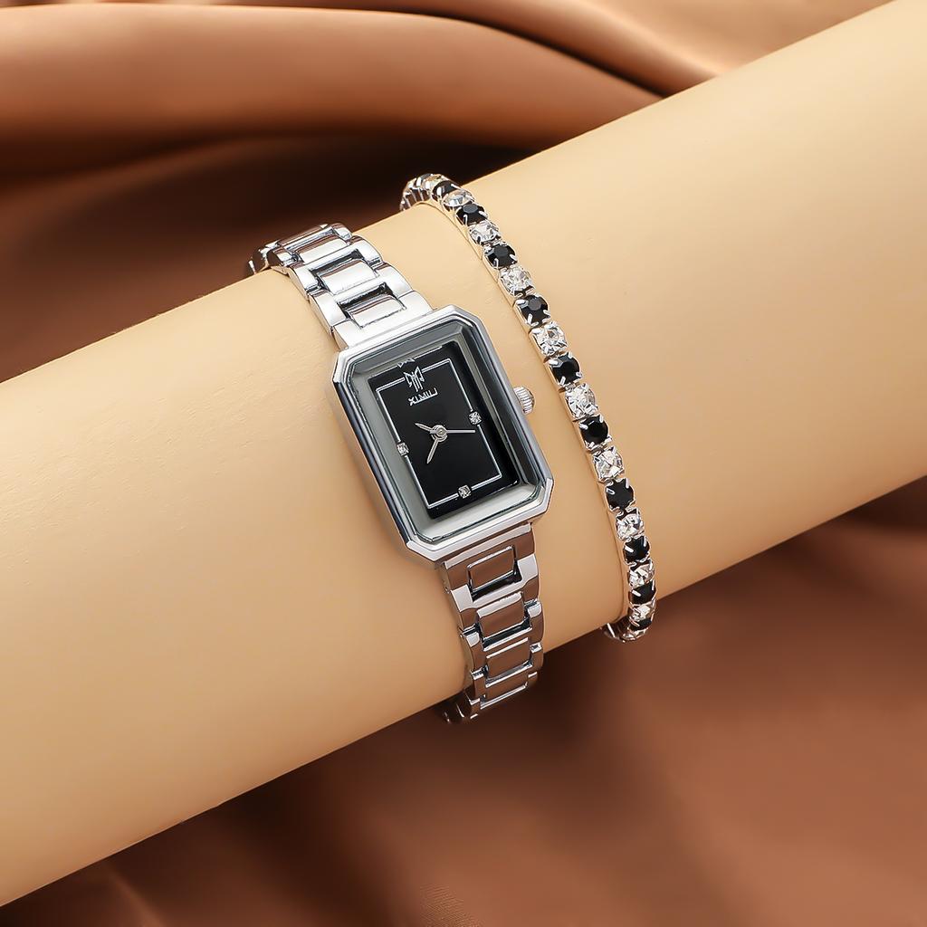 Non Gift Box Light Luxury Niche Women's Watch Fashion Steel Strip Women's Watch with Heart Jewelry Five Piece Set