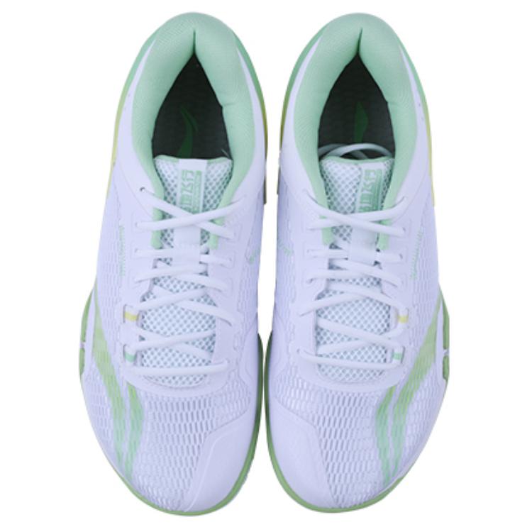 Li-Ning Ground Flying Lite Low-Top Shock Absorption Badminton Shoes Unisex Shoes White Green AYTT031-5