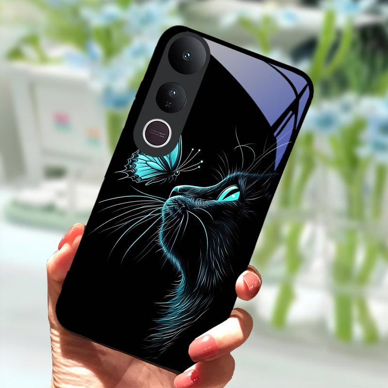 Phone Case For VIVO V50 Lite V50Lite 6.77" Tempered Glass Camera Protection Back Cover Luxury Full Coverage Shockproof Bumper