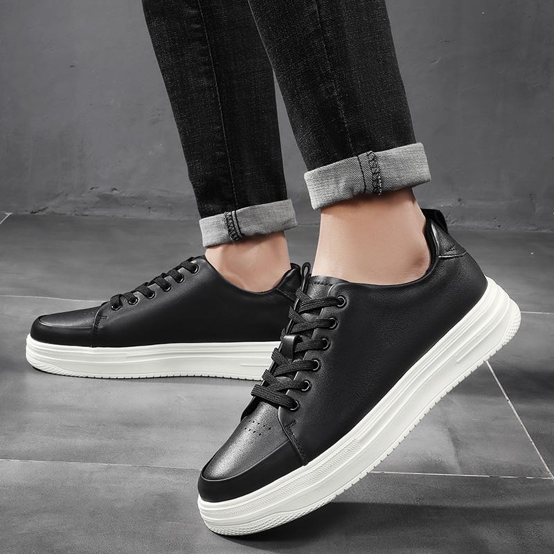 Fashion New Summer Men's Sneakers Elevator Shoes Heightening Height Increase Insole 5CM High Heels Shoes Leather Sport Shoes Men Shoes