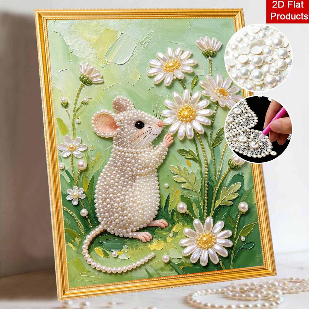 Maus Perlenmalerei handgefertigt DIY 5D kreative Ornamente Wohnzimmer Heimdekoration Malerei