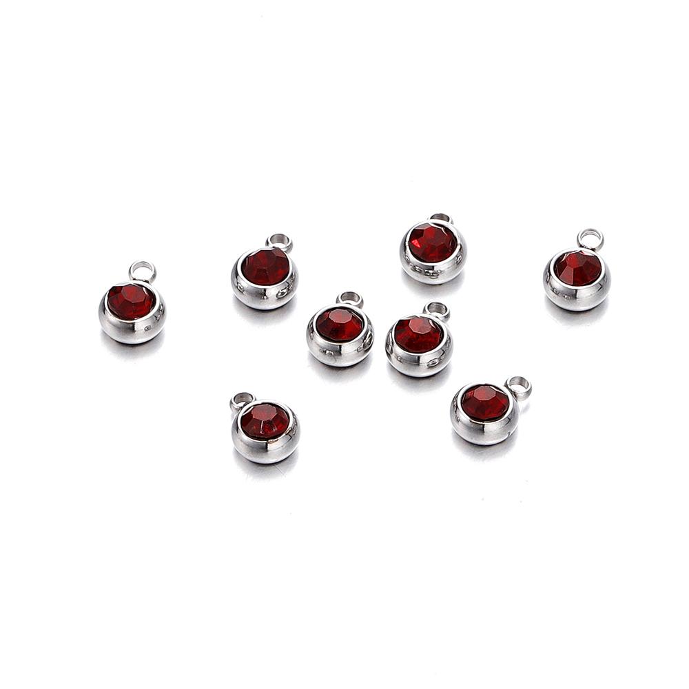 20 Stück 6mm Edelstahl Strassperlen Goldfarbe Kristall Anhänger für DIY Halskette Armband Charm Schmuckherstellung