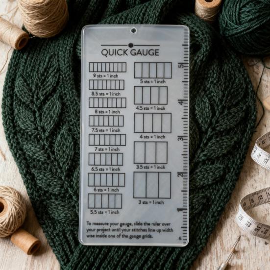 Quick Knitted Measuring Ruler Double-Sided Scale Stitch Calculator Needle Gauges Knitting Tool Measurement Accuracy Gauge