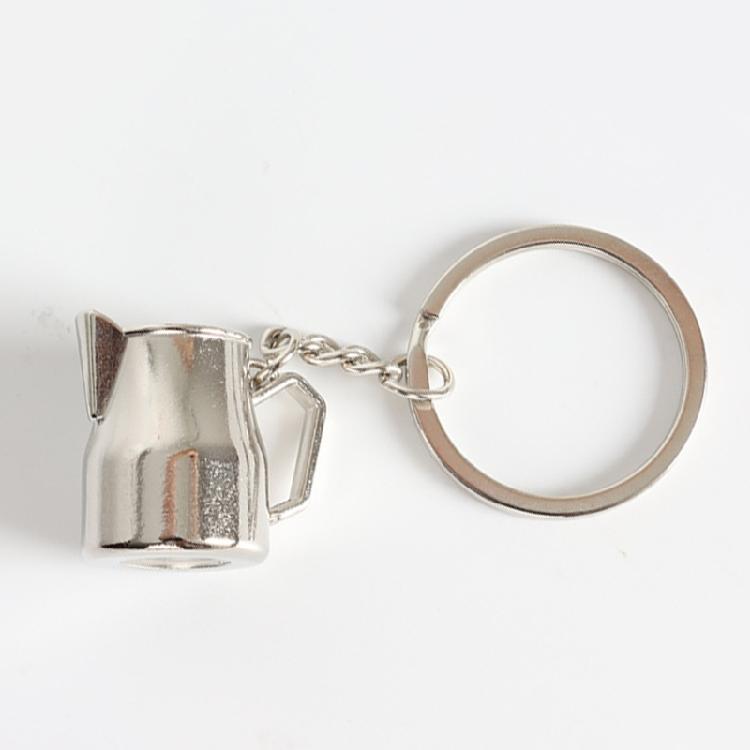 Pack of 5 Coffee Culture Symbolic Portafilter Keychain Espresso Machine Accessory Bag Pendant Metal Texture for Gifting