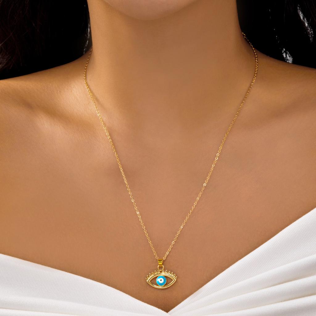 Mystical Evil Eye Blue Bead Necklace for Women Protective Colorful Pendant Paper Card Necklace Friendship Jewelry Gifts