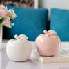 Creative Ceramic Apple Crafts White Pink Fruit Decoration Living Room Office Desktop Apple Decor Home Decoration Christmas Gift