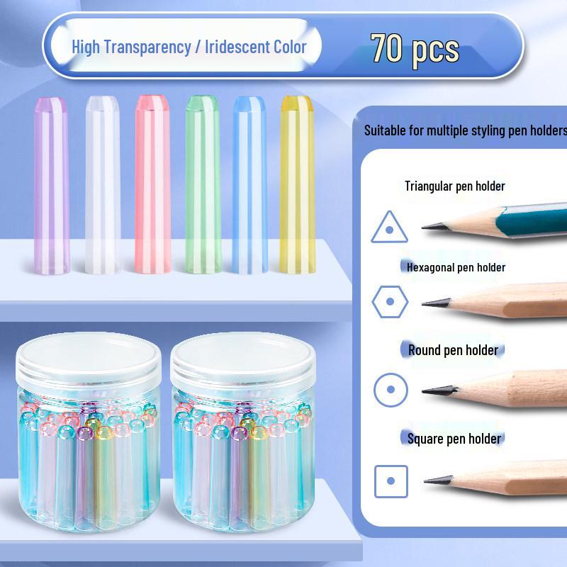 Transparent Pencil Cap for Kids - Grip Aid & Protective Cover
