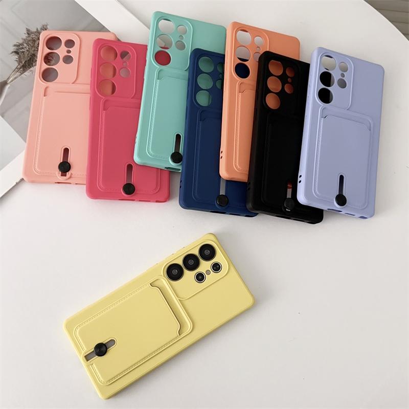 Miękkie silikonowe etui do Samsung S25 S24 S23 S22 S21 Ultra Plus FE Etui portfel z miejscem na karty do Samsung A56 A55 A72 A36 A53 A35 A54