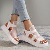 Shoes Women Sandals 2025 Summer New Fashion Platform Shoes Breathable Eugene Yarn Mesh Hook & Loop Sandals Sandalias