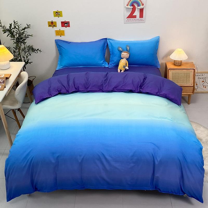 Simple aloe vera cotton four-piece set three-piece set quilt cover bed sheet human bedding