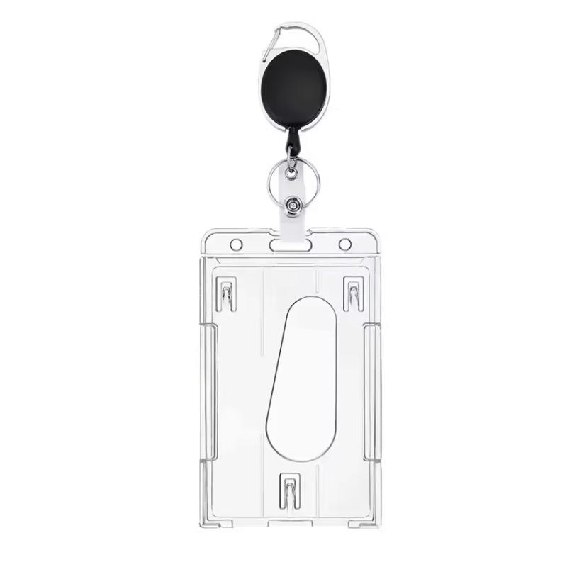 1/5Pcs Badge Reel Clip Credit Card Cover Bus Card Cover Case Retractable Badge Holder Badge Clip Heavy Duty ID Holder NEW