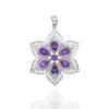 Natural Amethyst Pendant, 925 Sterling Silver Jewelry, Flower Jewelry, Gift for Mom