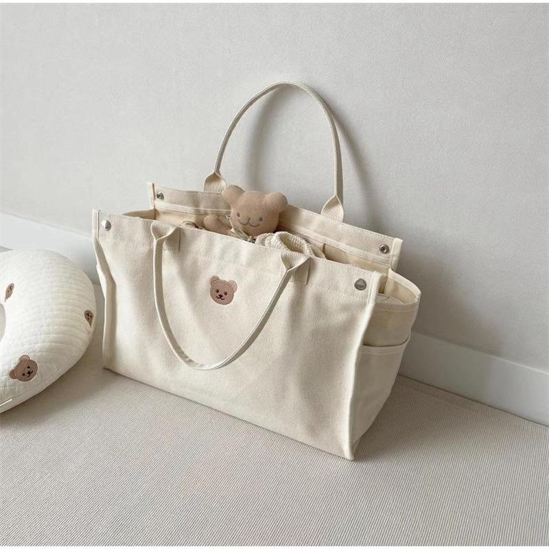 ins Korean Mommy Bag New Multifunctional Large Capacity Going Out Maternal and Infant Bag Portable Canvas
