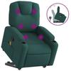 VidaXL Fauteuil inclinable de massage Vert foncé Tissu 3204386