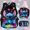 Stitc Schoolbag, Primary And Secondary School Student Backpack, Satchel, Pencil Case, Three-Piece Set, Animation Cartoon
