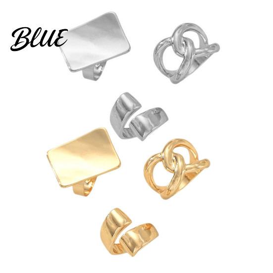 Adjustable Ring 3Pcs Minimalist Cross Knot Set Textured Chunky Stackable