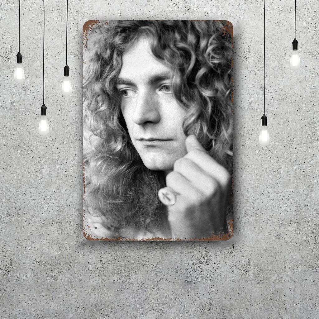 Robert Plant Band Vintage Metal Tin Signs Posters Decor Retro Metal Plaque Wall Art Decor for Garage Bar