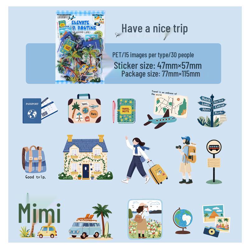 Ji Lv Yi Niao Minimalist Sticker Pack: Ins Style Decor for Phone Cases & Water Cups