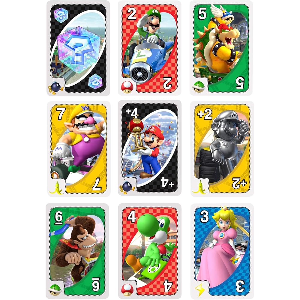 Mattel Game (Mattel Game) Uno (UNO) Uno Mario Kart Card Game Party Game for 2 To 10 People from 7...