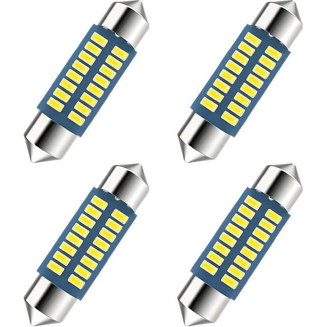 4 PCS LED Bulbs for Car, 31mm 36mm 42mm LED Bulbs Vehicle Interior Dome Map Trunk Lights, 6000K 400LM White Super Bright Festoon Light Replacement