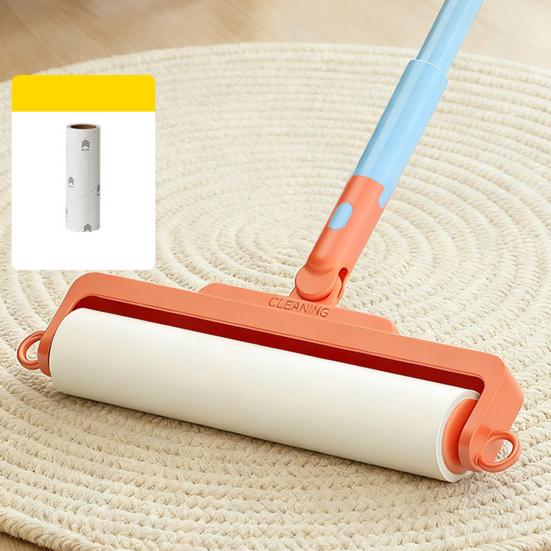 Yousheng Roller Lint Sticker Telescopic Long Handle 180 Degree Cartoon Design Lint Remover Hot Melt Adhesive Large Area Coverage Hair Dust Remover