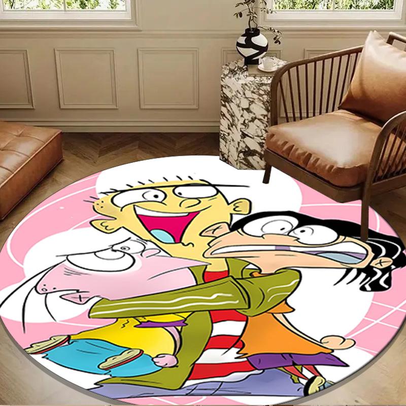 Edd Eddy Adventure Round mat, Anti-slip Circle Carpet Chair rug For livingroom,Bedroom, doormat home decor Gift Christmas Gifts