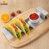 Leeseph Taco Holder Stand, Stainless Steel Taco Rack Tray with Condiment Cup, Taco Pancake Plate for Home Party Restaurant
