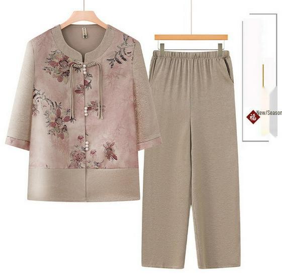 Summer Fashion Set for Middle-Aged & Elderly Women: 2026 New Style Top - Perfect for Mom & Grandma s Mother s Day 3XL (115-130 lbs)