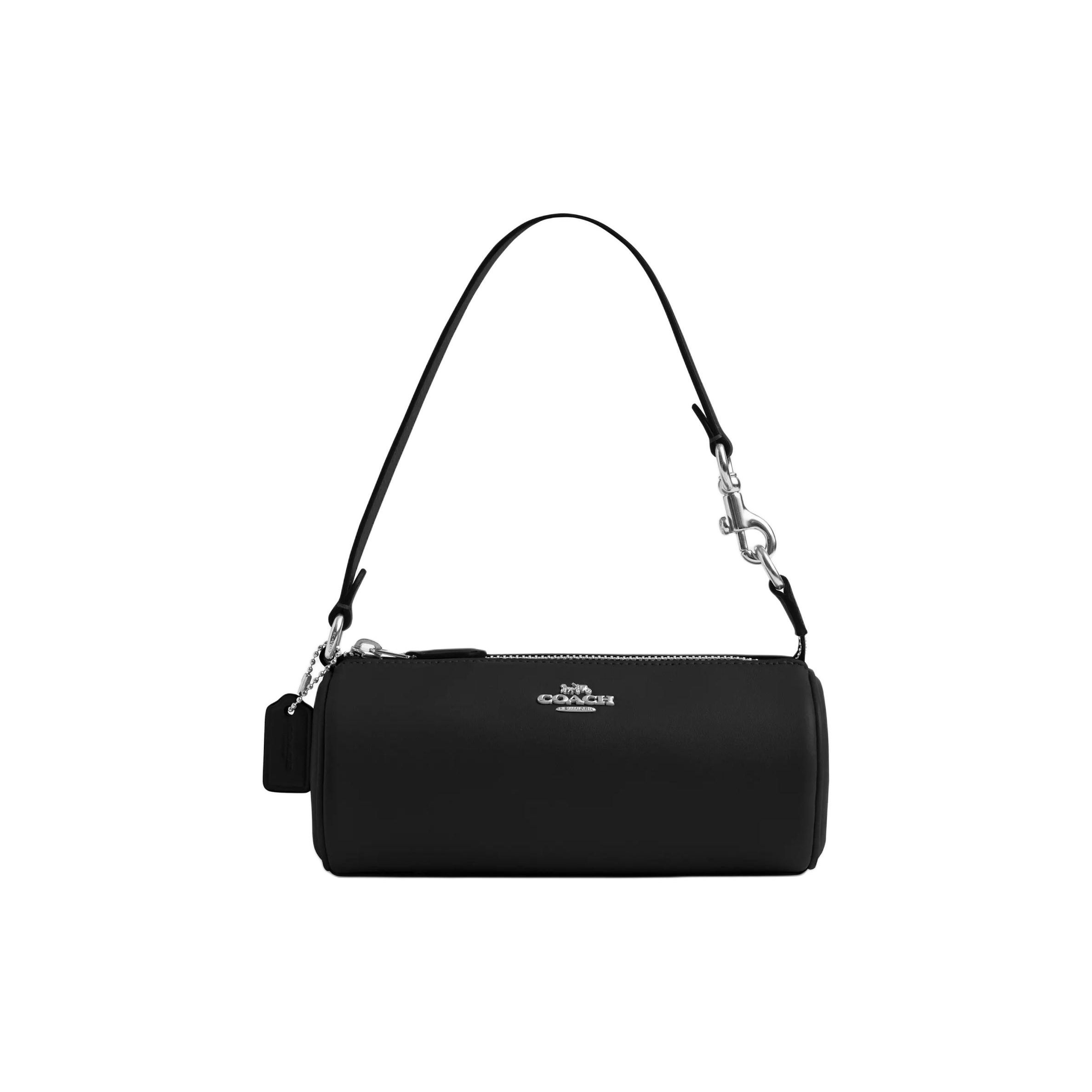 

Coach Nolita 19 Solid Color Logo Tag Zipper Closure Calfskin Cylinder Bag Women handbags Black CR830-SVBK Gift Box Set (Basic Set+Black Box)