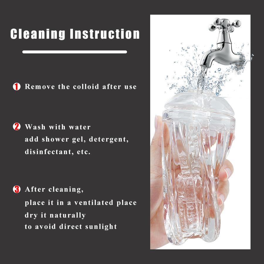Transparent Airplane Cup Masturbator Soft Jelly Cup Glans Sucking Clip Male Penis Exerciser