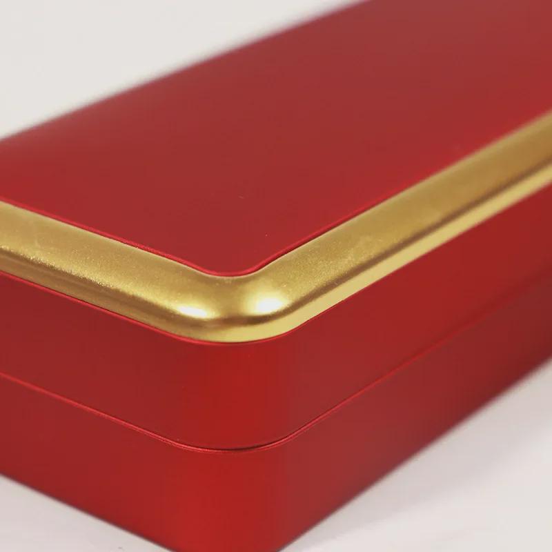 Round LED Jewelry Box with Gold Edge for Rings, Necklaces, and Bracelets