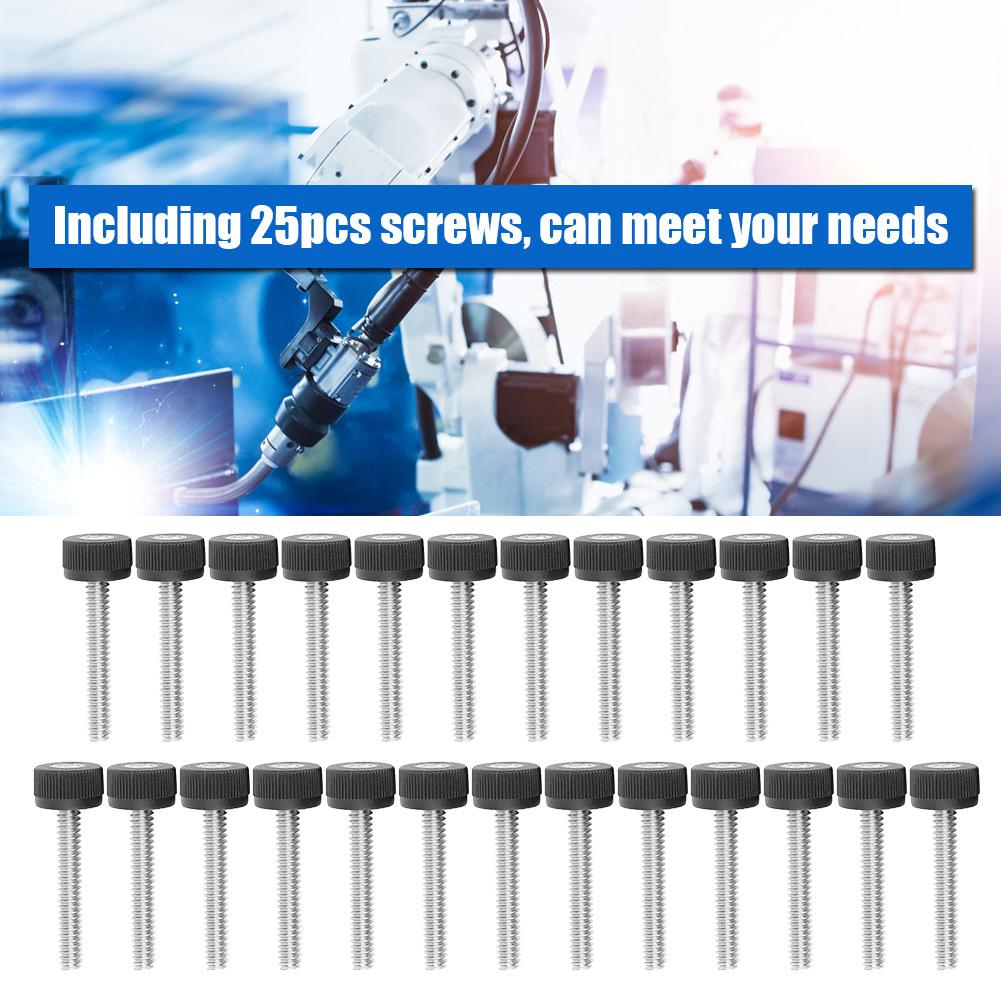 25Pcs Thumb Screw Stainless Steel Knurled Nylon Cover 632 Full Thread Industrial Robot Parts
