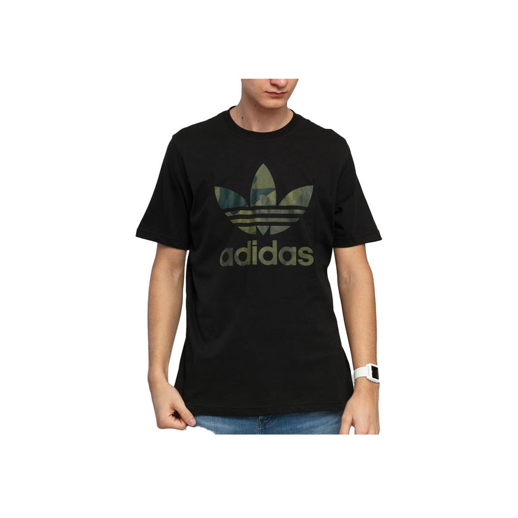 Adidas Originals Trefoil Logo Sports Short Sleeve T-Shirt Men Tops Black FM3338