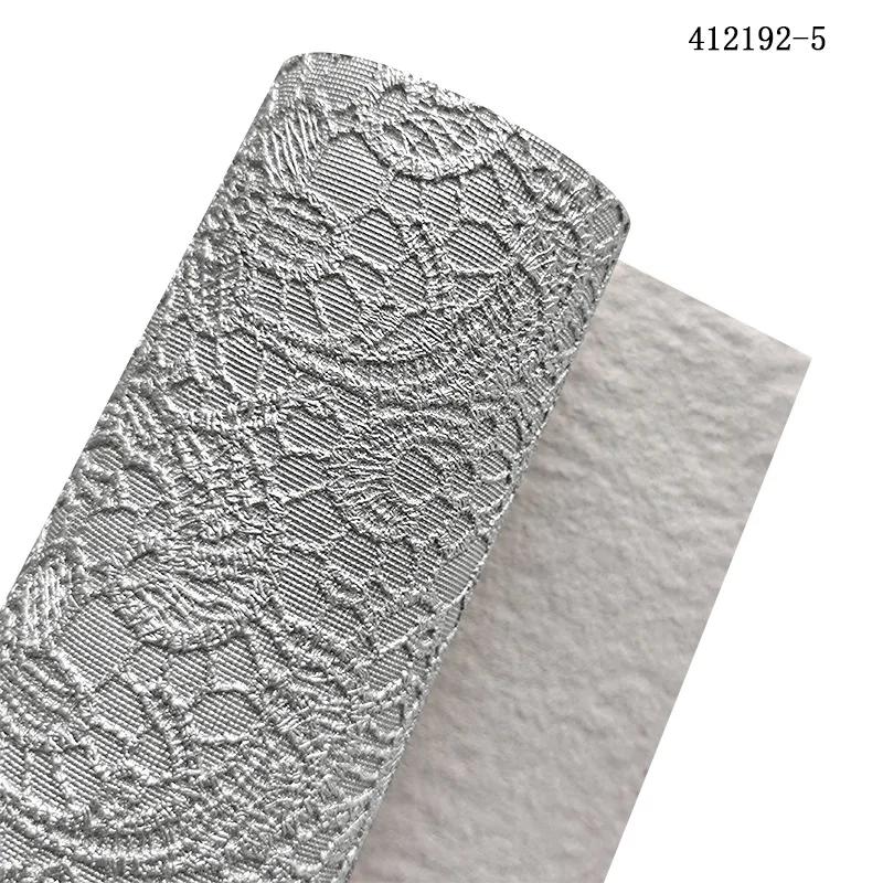 1 Yard Flower Textured Embossed Faux Leather Roll Synthetic Fabric for DIY Handmade Projects Leather Bows Jewlery Making