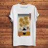 Vintage Edo Ukiyoe Van Gogh Sunflowers Funny Artistic TshirtUnisex White Casual Short Sleeve T ShirtUnisex Ukiyo Streetwear Tee